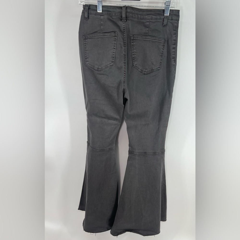 LISTICLE Charcoal Gray Stretch High Rise Flared Bell Bottom Pants Size S Small - Picture 5 of 12